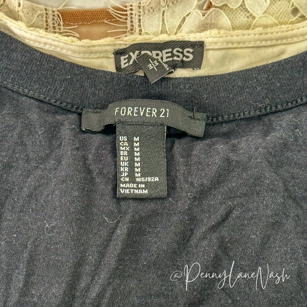 Forever21 Long Sleeve Cropped Top Tee Black - Picture 4 of 7